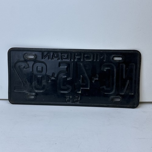 1953 Michigan License Plate NC 45 82 Livingston County - Picture 2 of 6