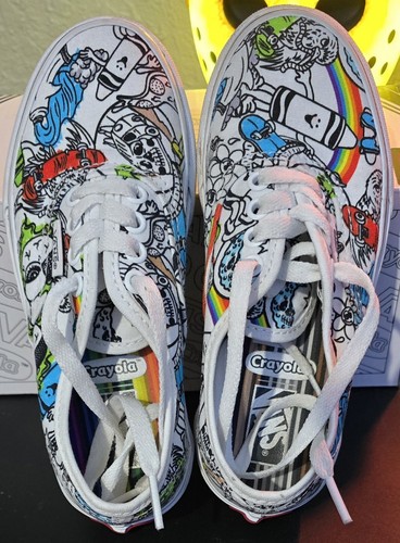 Scarpe da ginnastica fai da te Vans x Crayola Sketch Your Way Skate per bambini taglia 12,5 UY - Foto 3 di 5