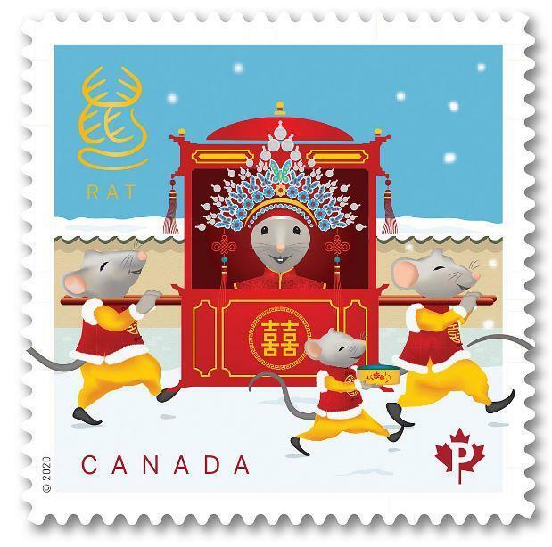 2020 Canada Post 📭🐀 YEAR OF THE RAT 🐀 FIRST DAY COVER (OFDC) 🐀📬