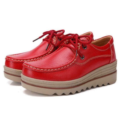 Oxford-Schuhe Damen rund geschnitten Plateau dicker Boden Creeper Freizeit Halbschuhe 2025 - Bild 1 von 16