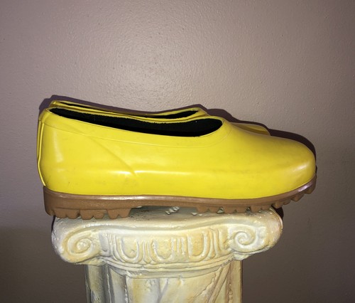 sunshine yellow rain shoes galoshes mid west vintage womens 7 - Picture 3 of 12
