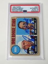 Johnny Bench REDS Signed Autograph 1968 Topps Rookie Card 247 w/Insc PSA 10 Auto