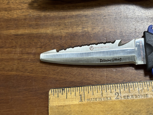 Aqualung Wenoka Squeeze Lock Messer stumpfe Spitze DIVE BLACKIE COLLINS 18 49 - Bild 5 von 7