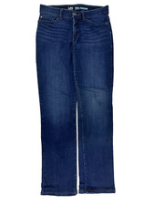 Lee Women’s Jeans Size 8 Petite Mid Rise Straight Leg Dark Wash Stretch