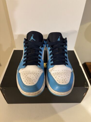Size 9.5 - Jordan 1 Low UNC 2021 Black/University Blue/White - GREAT CONDITION - Picture 8 of 9