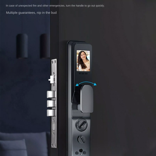 Smart Türschloss 3D Gesichtserkennung Kamera Fingerabdruck Passwort Sicherheitsschloss USA - Bild 9 von 12