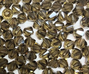 smoky bicone swarovski 6mm quartz beads pieces crystal brown