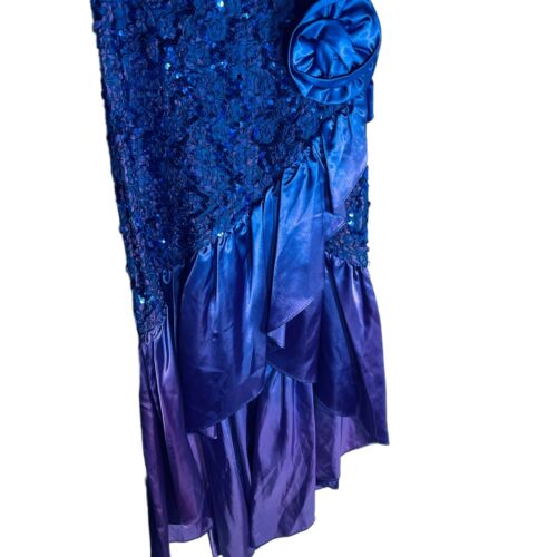 Vintage Purple Ombre Lace Sequin Gown Saloon Madame Costume Size 11/12 LA Glow - Picture 3 of 8