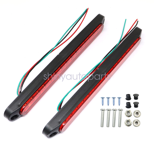 2PCS 10" Red LED Truck Trailer Strip 3rd Brake Lights Rear Turn Tail Light Bar - Bild 4 von 15