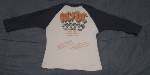AC/DC Youth 6-8 Rock Shirt Small Raglan Style 3/4 Sleeve We Solute You See Video - Picture 2 of 11