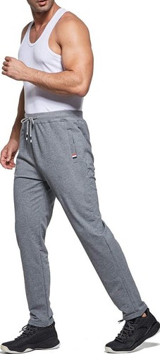 JustSun Herren Jogginghose Slim Fit Hose Gummibund Reißverschlusstaschen: Dunkelgrau - XL - Bild 3 von 4