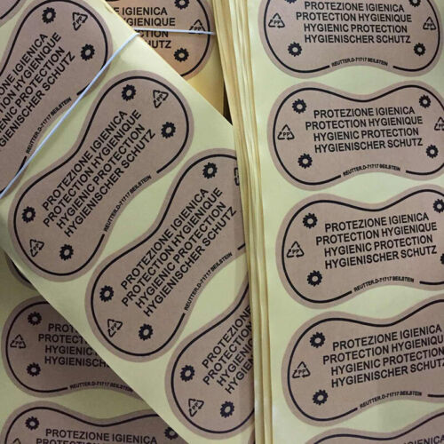 50x selbstklebende Hygiene Aufkleber Kraftband Bademode Dessous Unterwäsche kurze Etiketten - Bild 3 von 6