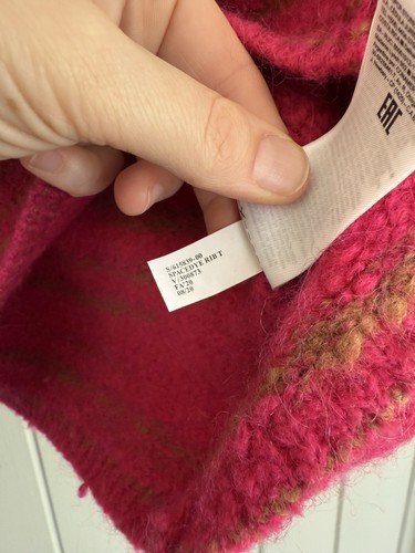 Banana Republic Sweater L Large Italian Spacedye Pullover Mock Chunky Pink - Picture 7 of 8