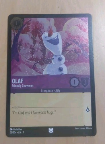 Disney Lorcana The First Chapter - Olaf Friendly Snowman - 52/204 - Foil