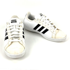 Adidas Cloudfoam Athletic Shoes Womens SZ 8.5 Soft Off White With black stripes