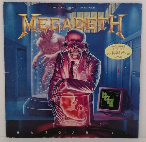 Megadeth Hangar 18 12” Single + Mask Limited Edition A1 B1 Pressing - EX - Foto 2 di 6