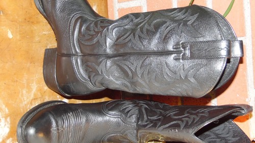 Ariat Mens Cowboy Boots Black Deertan Heritage Western 34770 Near Mint - Picture 3 of 10