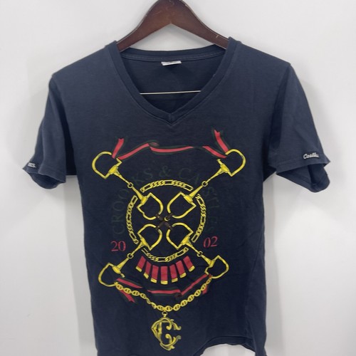 Camicia Crooks and Castles donna XS equitazione tinta unita scollo a V blu preppy LEGGI - Foto 4 di 12