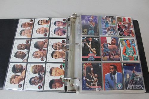 FOLDER of NBA Basketball Collectors Trading Cards 1990s LOT Topps binder - Picture 3 of 17