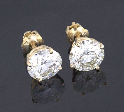 Paar Ohrstecker Diamant, 14 Karat Gelbgold - Bild 15 von 15