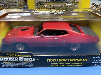 アメリカンマッスル 1/18 1970 Ford Torino GT ミニカー 1:18 1970 Ford Torino GT In Calypso Orange With Laser Stripe