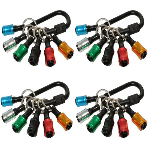 6-72x Bit Holder 1/4" Drill Holder Keychain Set for Impact Driver Push to Unlock - Picture 20 of 28