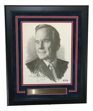 George H.W. Bush Autographed Framed 11x14 Print Picture 41 President PSA/DNA