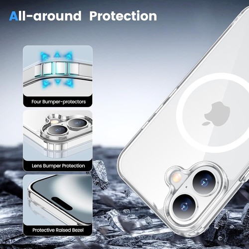 For iPhone 16 Plus Pro Max Clear Case Magsafe Case Magnetic Case Shockproof - Picture 14 of 42