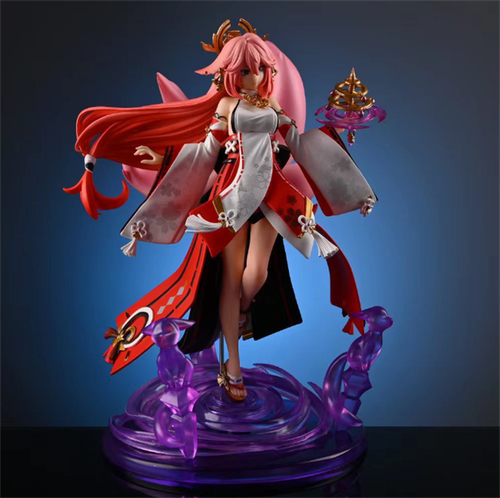 Genshin Impact Yae Miko Cosplay Anime PVC 24cm Figure Statue Model Toy Gift - Picture 4 of 15