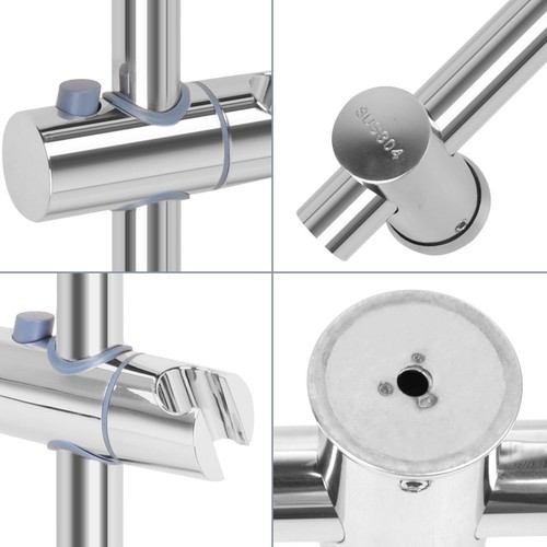 Edelstahl Verstellbar Duschstange Wandhalterung Variabel Holder Brausekopfhalter - Bild 6 von 16