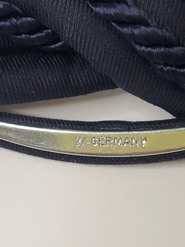 Vtg Ginnie Johansen Inc Dark Blue Knotted Fabric Wrapped Belt 1980s - Picture 8 of 9