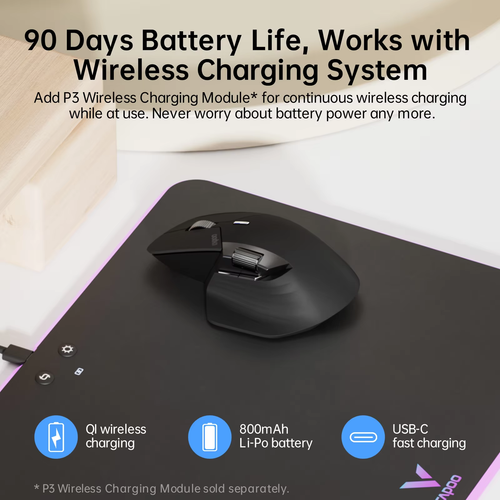 Rapoo MT760L Multi-Mode Wireless Mouse – 11 Buttons, 4 000 DPI, 90-Day Battery - Picture 4 of 10