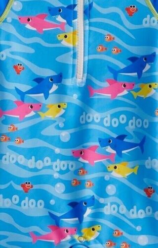 Infant Baby Shark Swimsuit 1 PC Rash Guard Wetsuit Swim Trunk Girl Boy 18m 24m - Picture 2 of 2