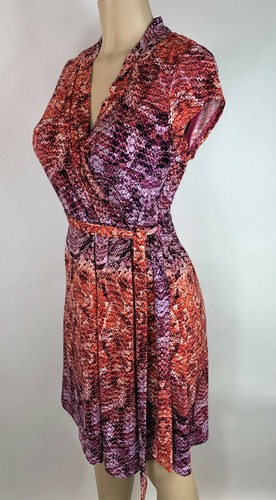 Abito donna Liz Claiborne taglia small rosa nero viola pelle di serpente carriera aline - Foto 8 di 9