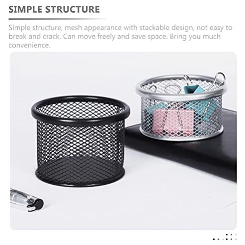 4Pcs Paper Clip Holders Mesh Paper Clip Holder Paperclip 9x9cm Silver - Picture 5 of 7
