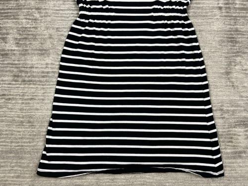 Old Navy Dress Girls XXL 18 Black and White Striped Short Sleeve Elastic Waist - Picture 3 of 11
