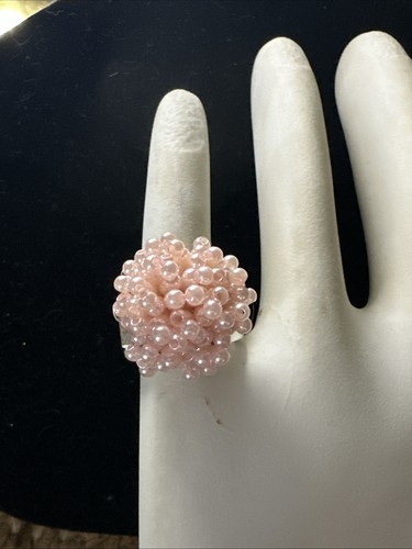 J CREW Rosa Auster Perle Cluster Elegant Ozean Stretch Ring BRANDNEU ❤️332