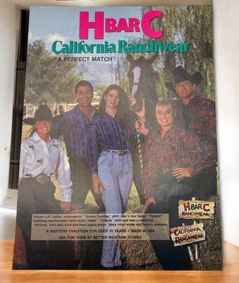 H Bar C California Ranchwear Vintage Print Ad 1990s Western Style Rustic Fashion