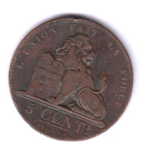 BELGIUM BELGIQUE BELGIE 5 Centimes 1833 (bel338)