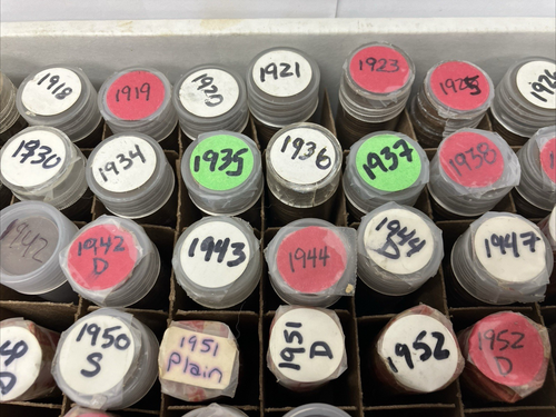 47 Rolls of Copper Lincoin Wheat Pennies 1916-1955 Collection (89) - Picture 3 of 7