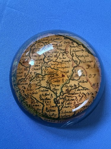 Vintage paperweight - Cartographer's Map - John Speed 1627 Devon Circa 1940 USED - Picture 6 of 12