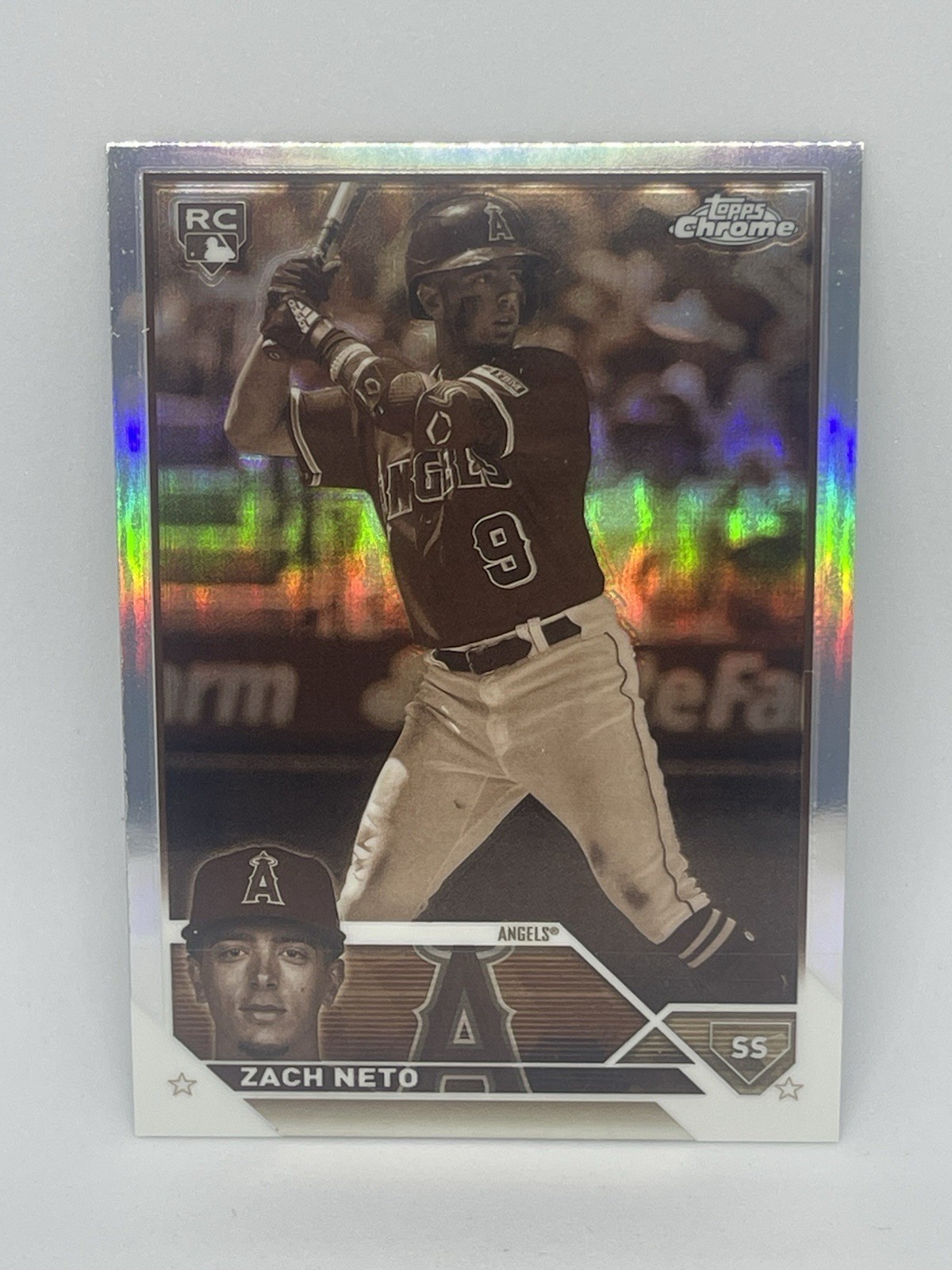 2023 Topps Chrome Update Zach Neto RC Sepia Refractor #USC34 L.A. Angels