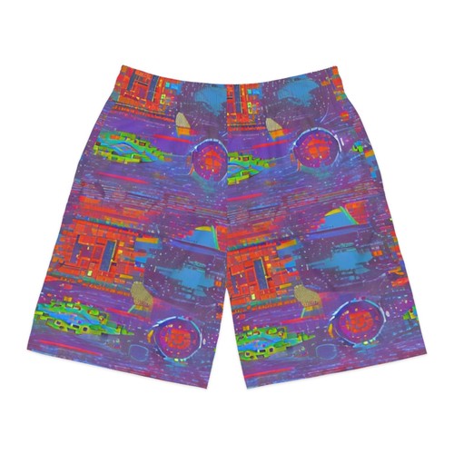 Bunte Herrenshorts, grafische Freizeitkleidung für den Sommer, lebendige Jogginghose - Bild 2 von 5