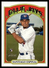 2021 TOPPS HERITAGE SANTIAGO ESPINAL #630 RC TORONTO BLUE JAYS 7162