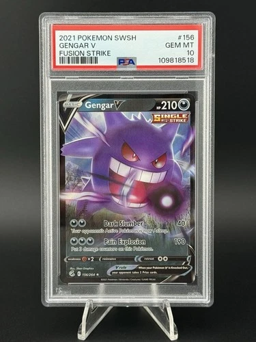Pokémon TCG Gengar v Fusion Strike Holo Ultra Rare Card 156/264 PSA 10