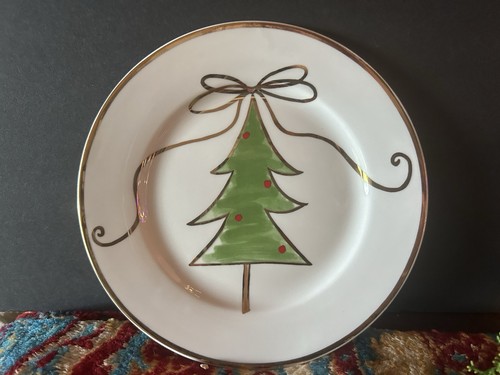 4 Pier 1 Weihnachten Urlaub Dessertteller Stern Baum Rentier Ornament 7,5" EG - Bild 5 von 9