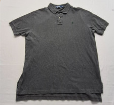 Polo Ralph Lauren men's gray short sleeve polo shirt XL 100 Cotton green logo