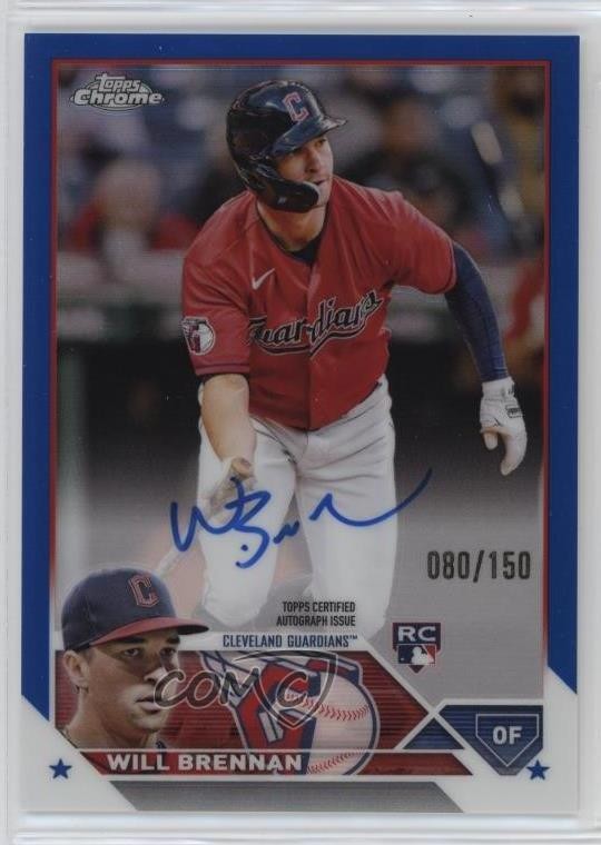 2023 Topps Chrome Rookie Blue Refractor 80/150 Will Brennan #RA-WBR Auto RC