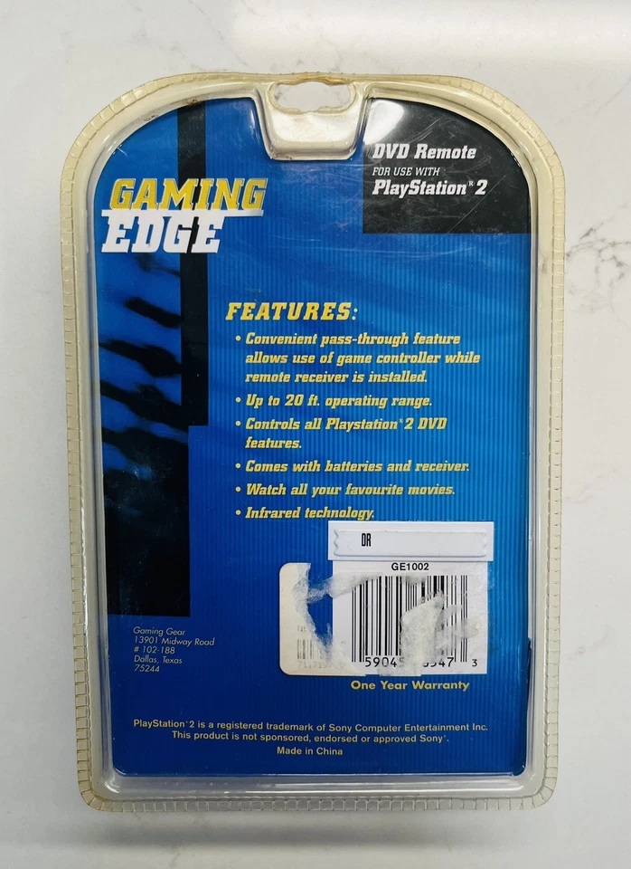 New Gaming Edge PS2 DVD Remote Player Wireless Remote Control for Playstation 2 - Image 2 of 2