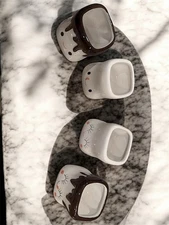 NEW Cute Marshmallow face hot chocolate Ceramic Mugs COMES IN BOX set of 4